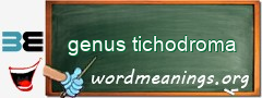 WordMeaning blackboard for genus tichodroma